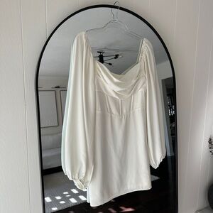 Princess Polly Cream Draped Dress